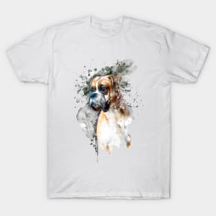 Boxer Dog Watercolor Portrait T-Shirt